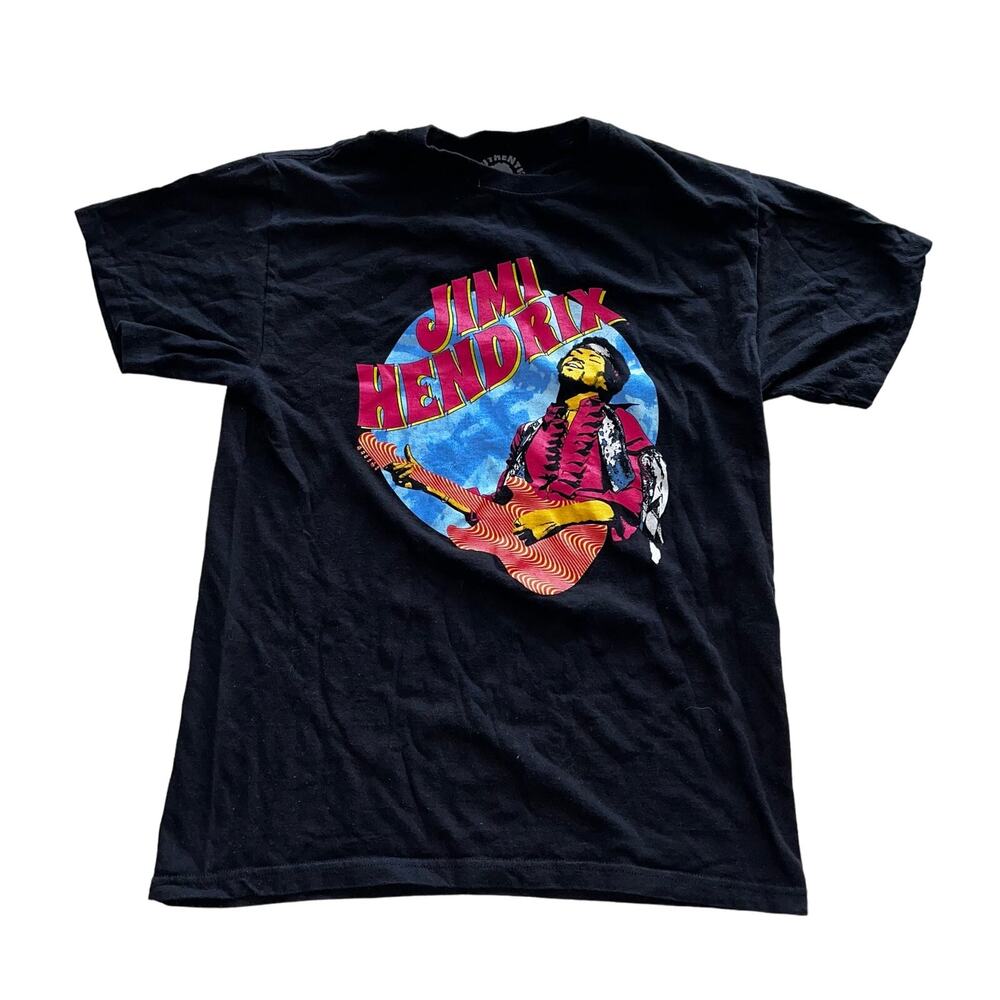 Authentic Jimi Hendrix Adult MD Guitar Playing Graphic T-shirt